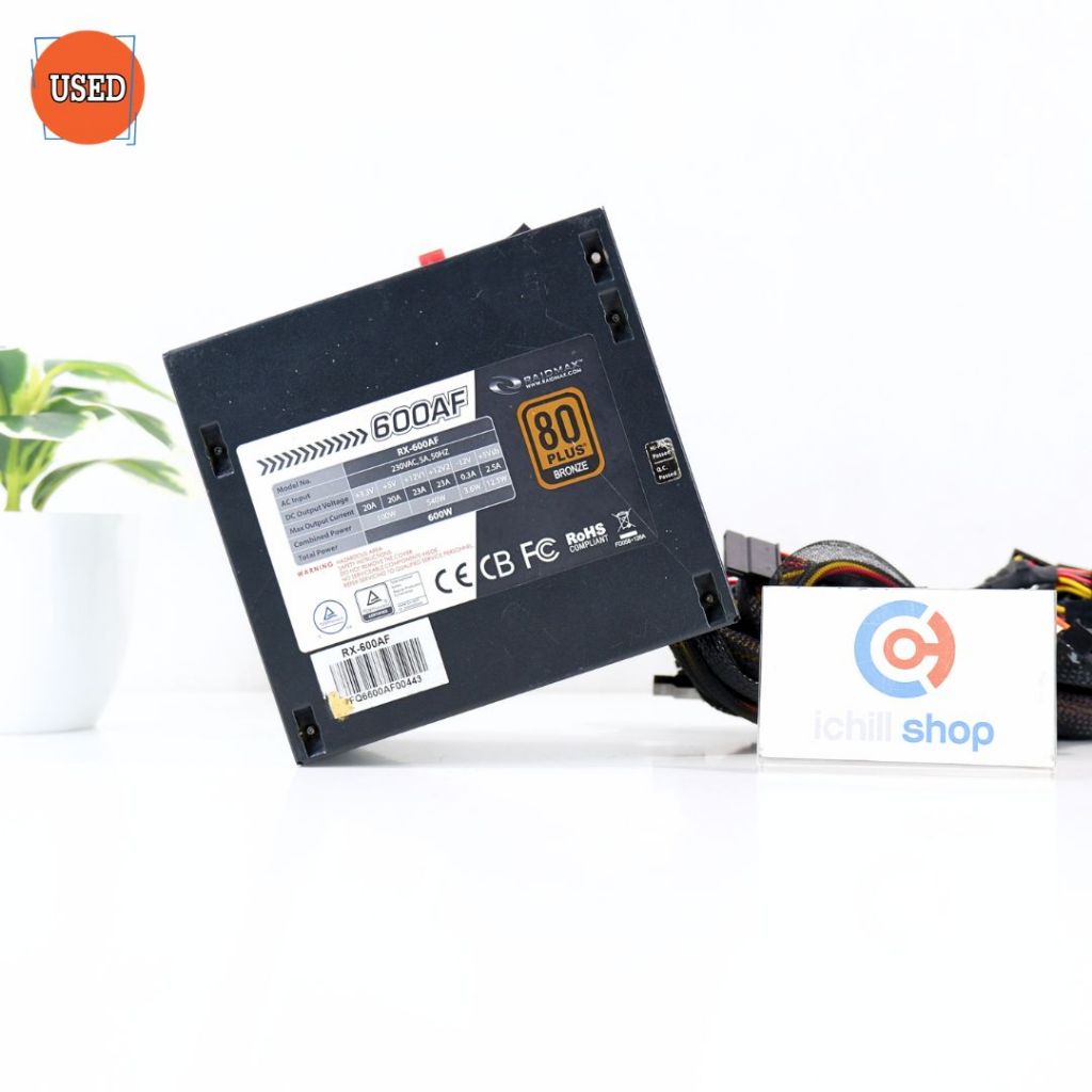 POWER SUPPLY (พาวเวอร์ซัพพลาย) RAIDMAX RX-600AF 600W (80 PLUS BRONZE) P12396