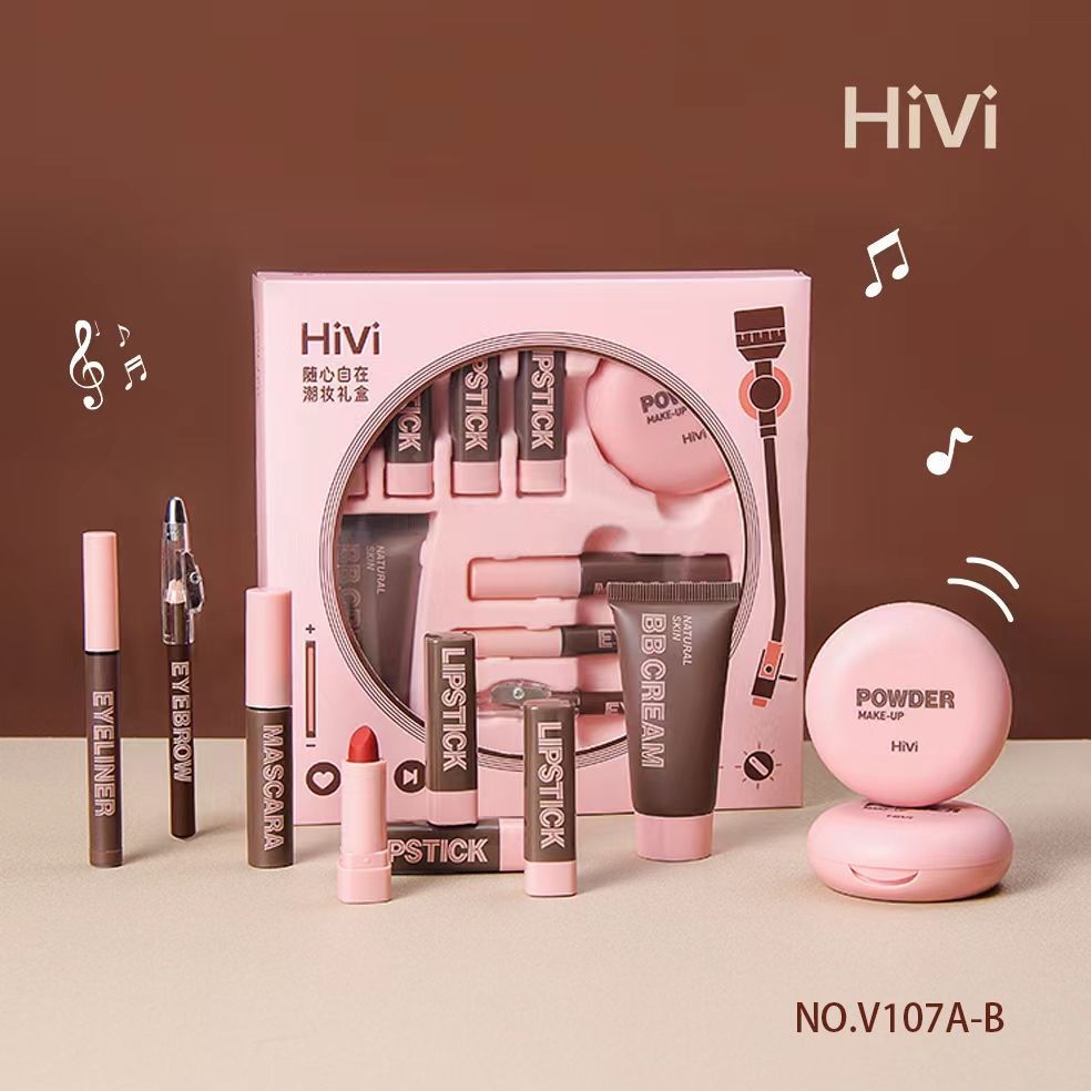 {เซต} HIVI 6IN1 Fashion Makeup Gift Set เซตเครื่องสำอาง ใช้งานง่าย ให้ลุคเป็นธรรมชาติ no.V107A-B
