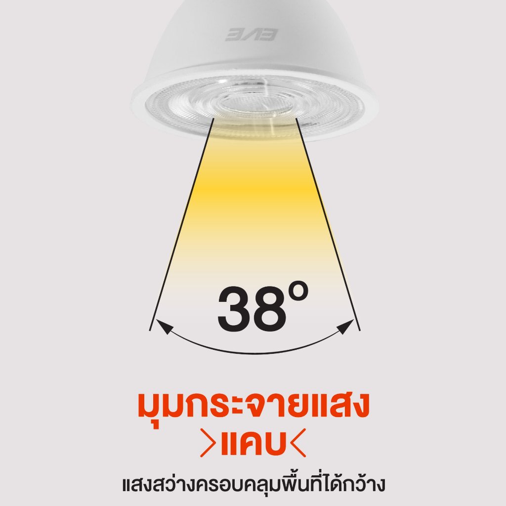 EVE LED MR16 EVE 220v 4w และ 6w แสงสีขาว/ สีส้ม ขั้ว GU5.3 หลอด LED EVE MR16 Mater 6 วัตต์ GU5.3 ราคา ถูกที่สุด ดีลบีเคเค แกลเลอรีภาพที่ 9