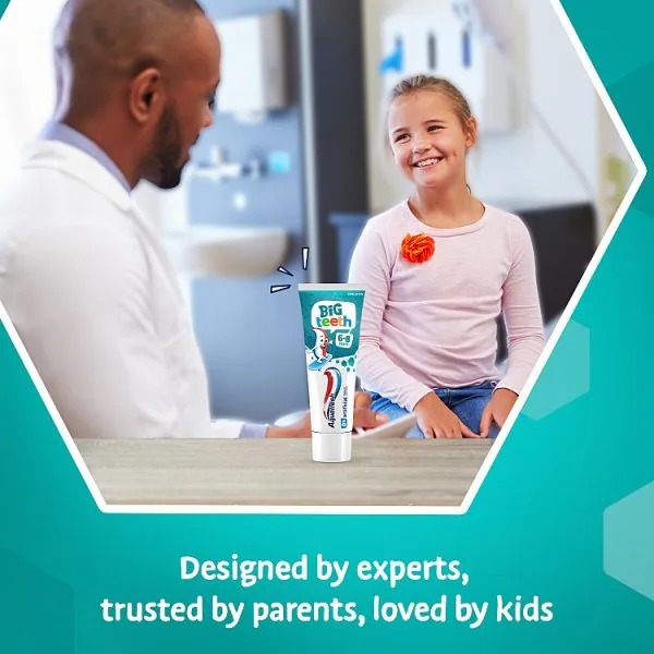 ยาสีฟันเด็ก Aquafresh Kids Toothpaste Big Teeth 6-8 Years 75ml ราคา ถูกที่สุด ดีลบีเคเค แกลเลอรีภาพที่ 4