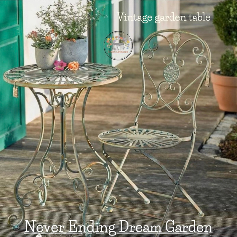 Vintage wrought iron garden table โต๊ะสนามเหล็กดัดวินเทจ