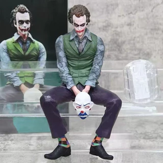 Jsjjingp Heath Ledger Action Figures, Dark Knight มือถือ Gotham Joker Dc รูป, การ์ตูนสีเขียวชุด