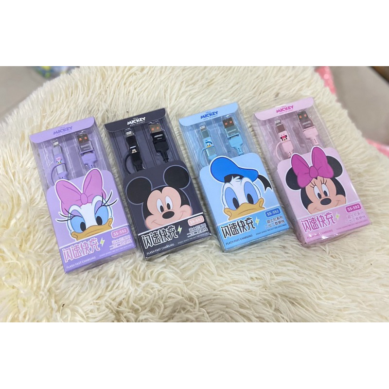 ✅สินค้าพร้อมส่ง สายชาร์จ Disney 4 in 1 ชาร์จได้ทั้ง iphone Type C และ Android ราคา ถูกที่สุด ดีลบีเคเค แกลเลอรีภาพที่ 7