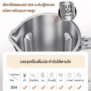 CAMEL เครื่องทํานมถั่วเหลือง เครื่องทำน้ำเต้าหู้ 1000ml เครื่องปั่นน้ำธัญพืช ไม่จําเป็นต้องใช้ตัวกรอง สำหรับ 2-3 คน