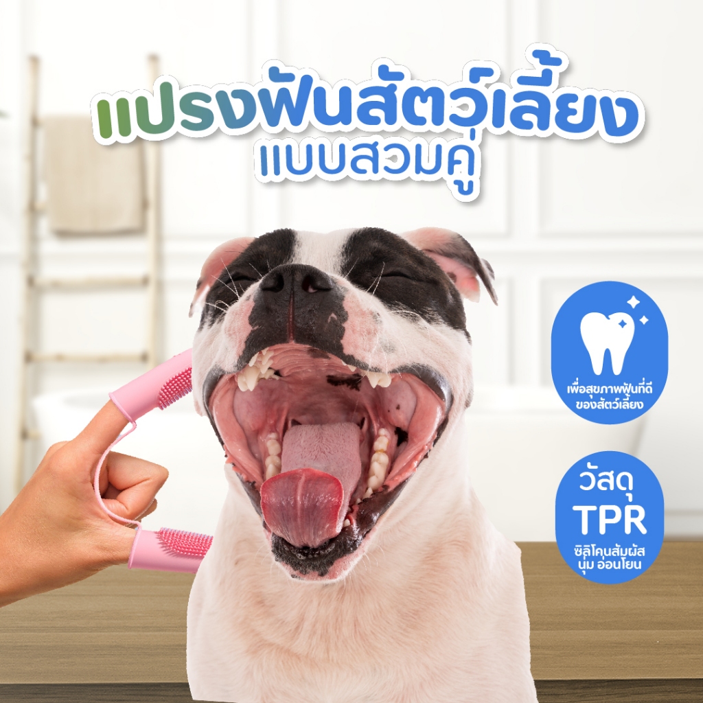 🌈PetParadise.th✨แปรงสีฟันสวมนิ้ว สำหรับสัตว์เลี้ยง แปรงซิลิโคน แปรงสวมนิ้ว แปรงฟันสัตว์เลี้ยง แบบสวมคู่
