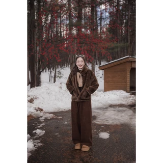 กางเกงลูกฟูก Corduroy Pants ทรงขากระบอกใหญ่ ผ้าดีและสีสวยมาก แมทซ์กับไหมพรมได้สวยมากค่ะ