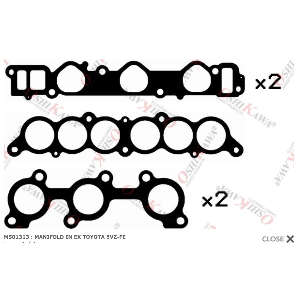 ปะเก็นไอดี ไอเสีย TOYOTA PRADO 5VZ-FE เครื่อง 3400 Intake Gasket / 17177-62060 171775VZ