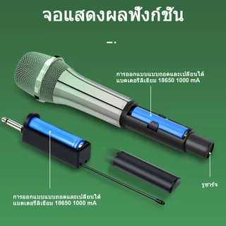 New Baxs ไมโครโฟนคู่ไร้สาย UHF รุ่นEU601/EU602ไมโครโฟนชาร์จแบบชุบสี ระยะ 5V 50 ม ฟุต สำหรับปาร์ตี้ ร้องเพลงคาราโอเกะ KTV