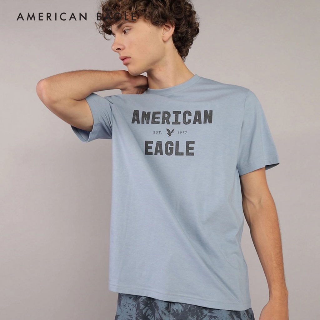 American Eagle Logo Graphic T-Shirt เสื้อยืด ผู้ชาย กราฟฟิค (NMTS 017-4290-417)