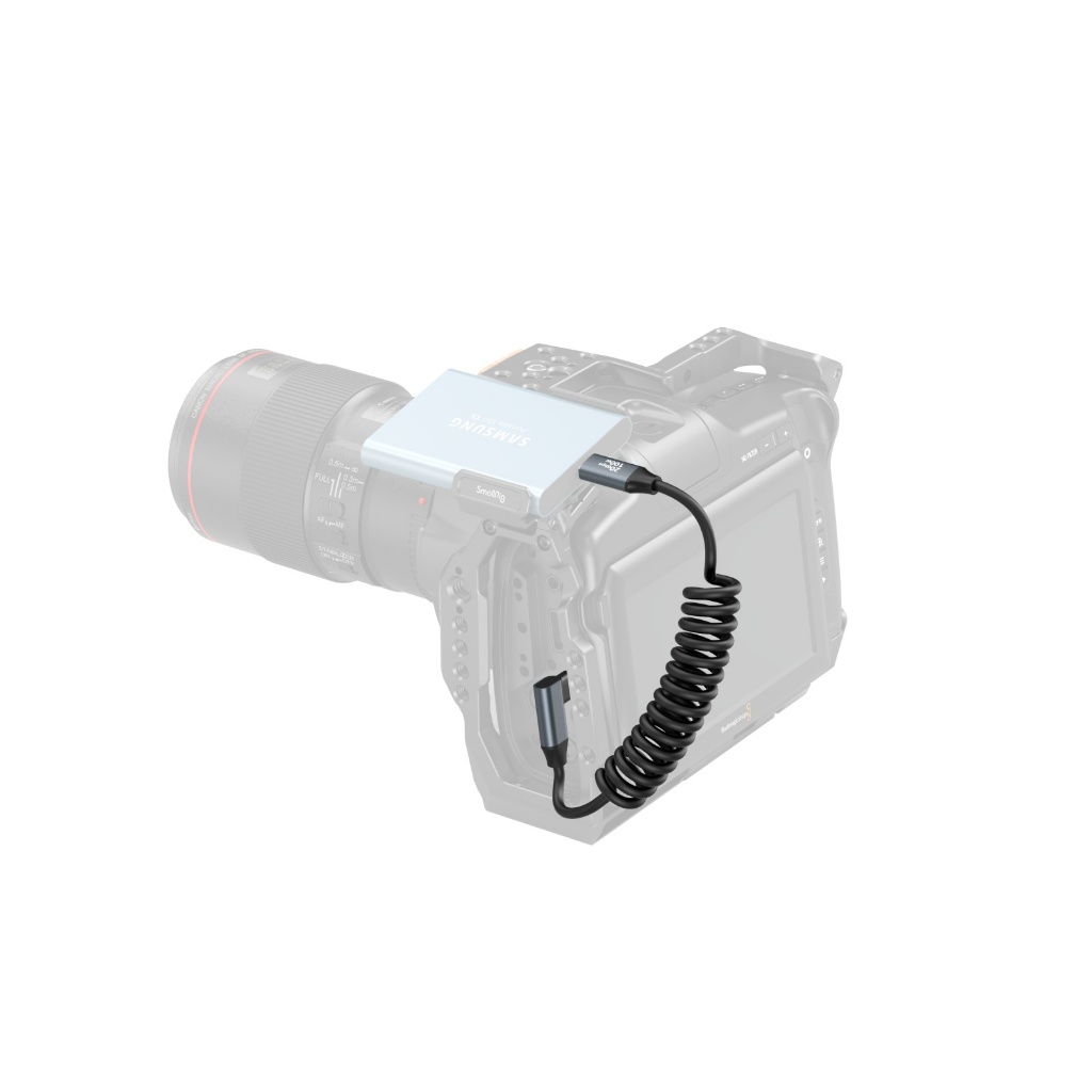 SmallRig- 4792 USB-C (Straight) to USB-C (Angled) Coiled Data Cable