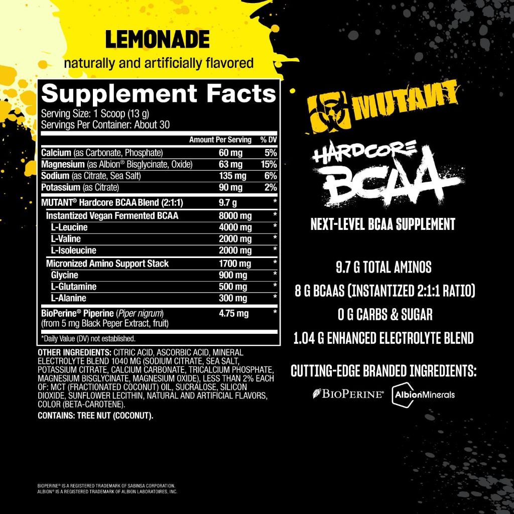 Mutant Hardcore BCAA 390 g. กรดอะมิโน บีซีเอเอแบบผง ของแท้ - รูปที่ 5