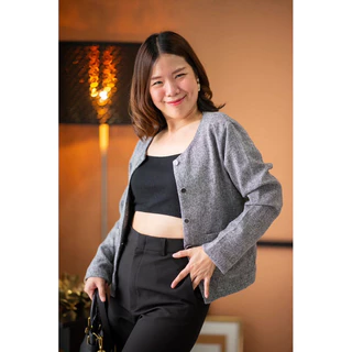 ms.cloudycotton - Miya Tweed Blazer เสื้อคลุมเบลเซอร์ผ้าทวีต ผ้าดี ไม่หนา ไม่แข็ง ใส่ไม่ร้อนค่าา