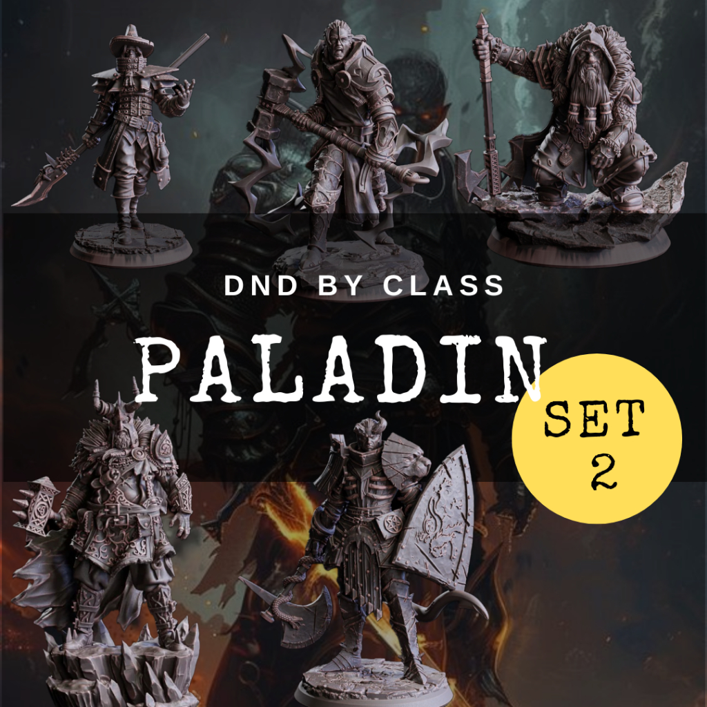 Paladin Class I รวมโมเดลอาชีพ Paladin SET 2 (งานเรซิ่นสีเทา ฐาน 1 นิ้ว)