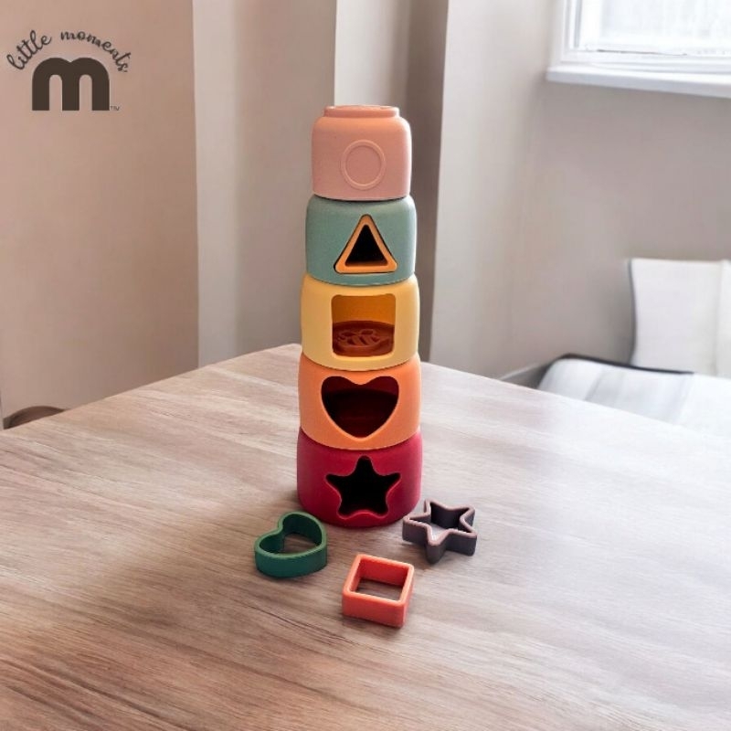 Silicone Stacking Cups & Shape Sorter Toy
