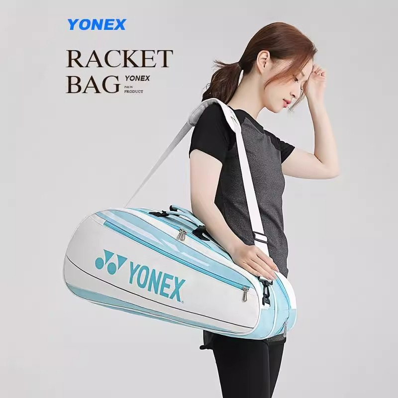 YONEX กระเป๋าแบดมินตันไหล่คู่ช่องเก็บของสองชั้นสามารถเก็บกระเป๋าเป้สะพายหลังแบดมินตัน 6 ชิ้น