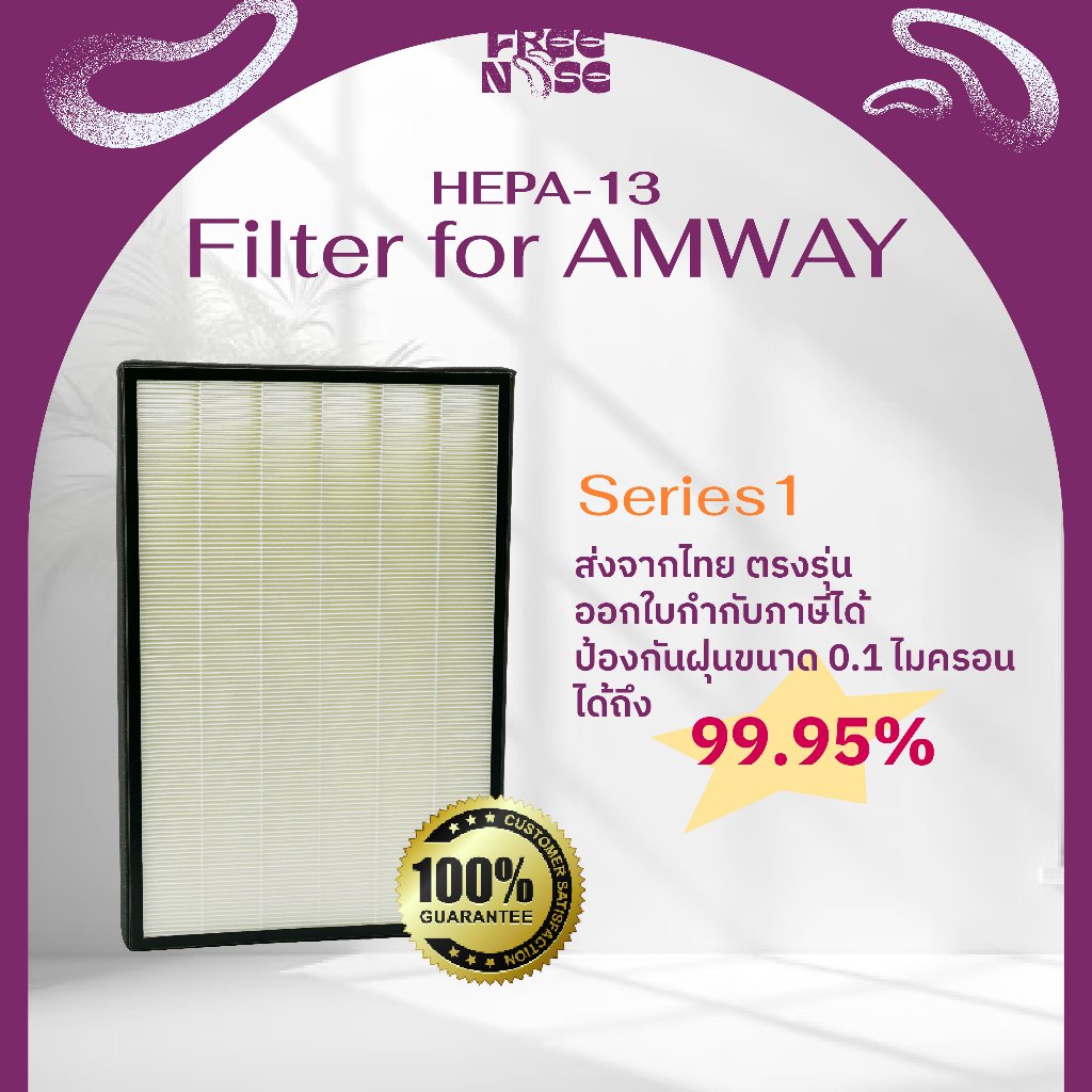แผ่นกรองอากาศ AMWAY รุ่น1 E-2526 เฉพาะแผ่นกรองฝุ่น Hepa สำหรับเครื่องฟอกอากาศ / Air purifier filter