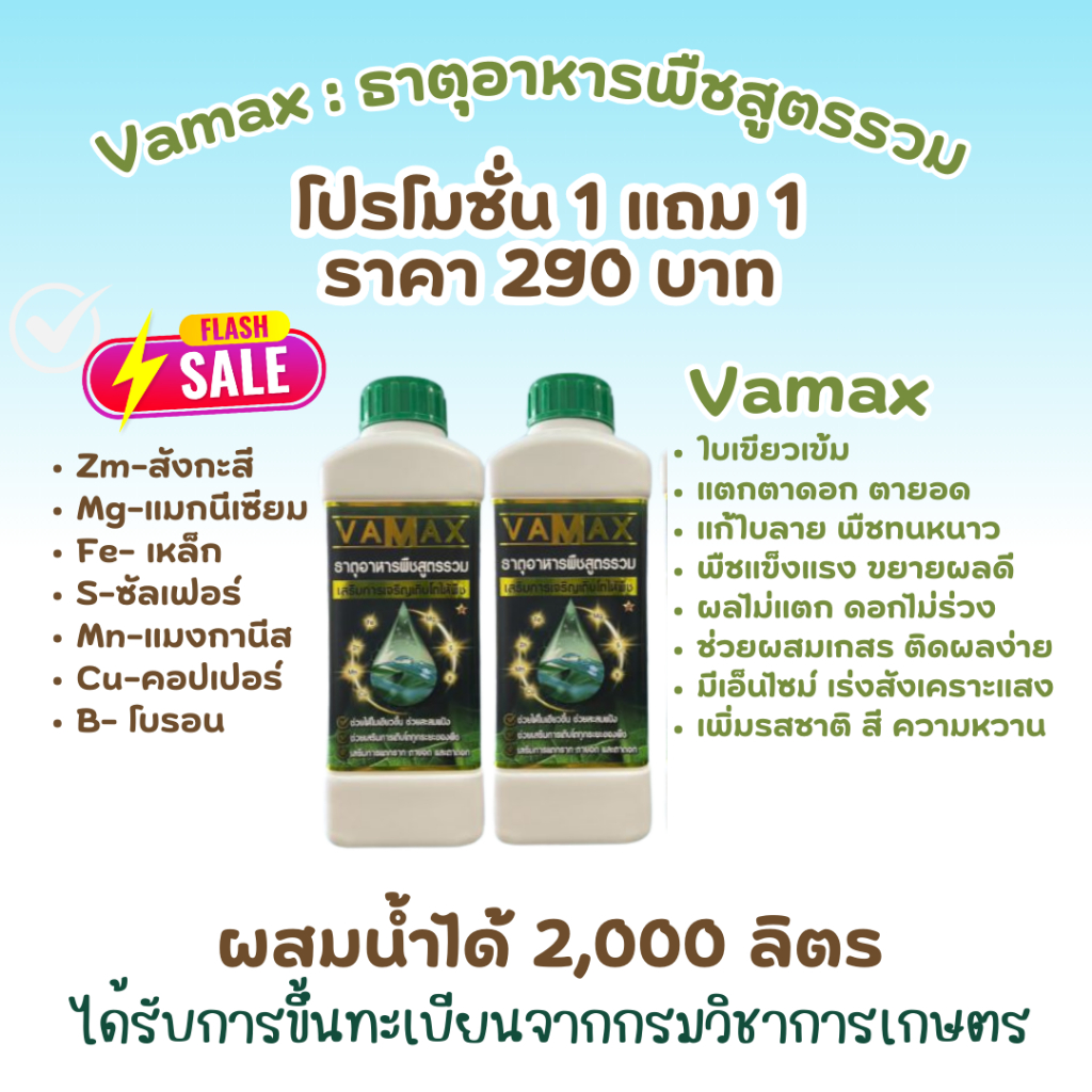 Vamax ปุ๋ยธาตุอาหารรวม 1 แถม 1