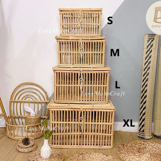 [พร้อมส่ง] กล่องหวายรดา คุณภาพส่งออก ตะกร้า ตะกร้าหวาย ตะกร้าสาน กล่องเก็บของ ตะกร้าจักรยาน