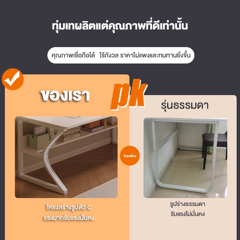 MansField โต๊ะคอมพิวเตอร์ โต๊ะอ่านหนังสือ เดสก์ท็อปกว้างขวาง โครงสร้างรูปตัวซี โครงเหล็กแข็งแรง มั่นคงและไม่สั่นไหว - รูปที่ 2