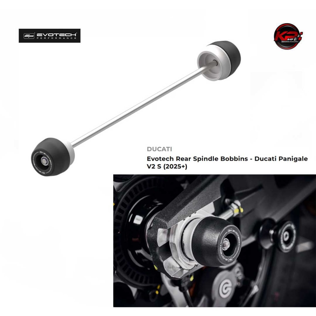 กันล้มหลัง Evotech Rear Spindle Bobbins - Ducati Panigale V2 / V2S (2025+)