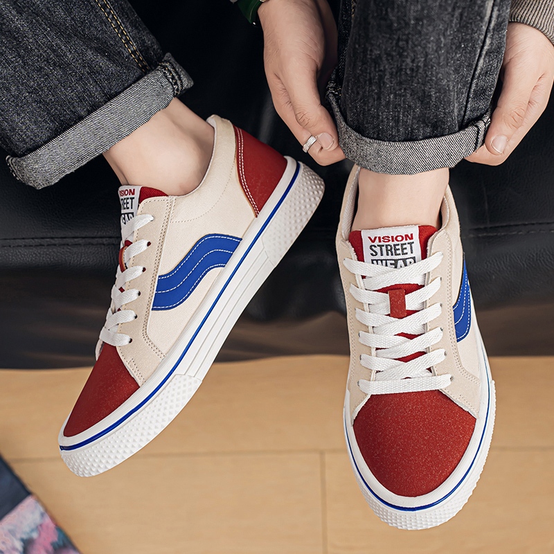 【Venous】 2025 รองเท้าผ้าใบสำหรับผู้ชายแบบเกาหลีแท้ รองเท้าผ้าใบผู้ชายแบบตัดต่ำ รองเท้าผ้าใบผู้ชายแบบสบาย ๆ กีฬา