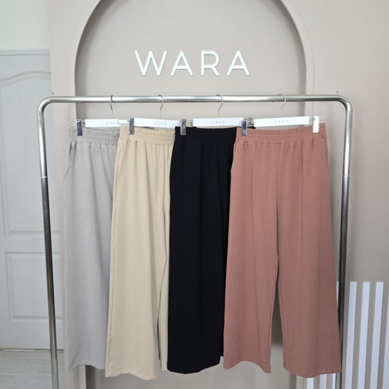 [ U39 ] WARA กางเกงขายาว กางเกงสบายพุง ผ้าเรียบ