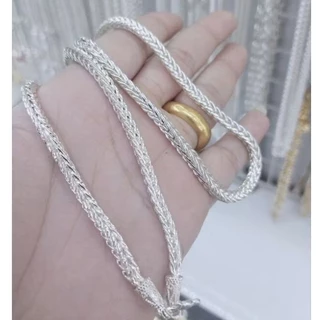 สร้อยคอชุบสีเงินหนัก 1 บาท - 5 บาทความยาว 24 นิ้ว สวมหัวได้