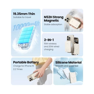 UGREEN Power Bank แบตสำรอง 10000mAh Magnetic Wireless พาวเวอร์แบงค์ไร้สายแม่เหล็ก รุ่น PB561