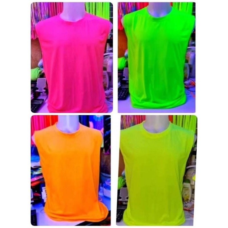 เสื้อแขนกุดนีออนสะท้อนแสง แขนลึก ชาย-หญิง