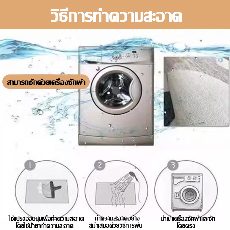 พรมเช็ดเท้า 40*120cm พรมยาว พรมข้างเตียงแบบยาว ขนนุ่ม มีแผ่นกันลื่น พรมห้องนอน พรม ยาว มินิมอลแต่งห้อง ตกแต่งบ้าน - รูปที่ 7