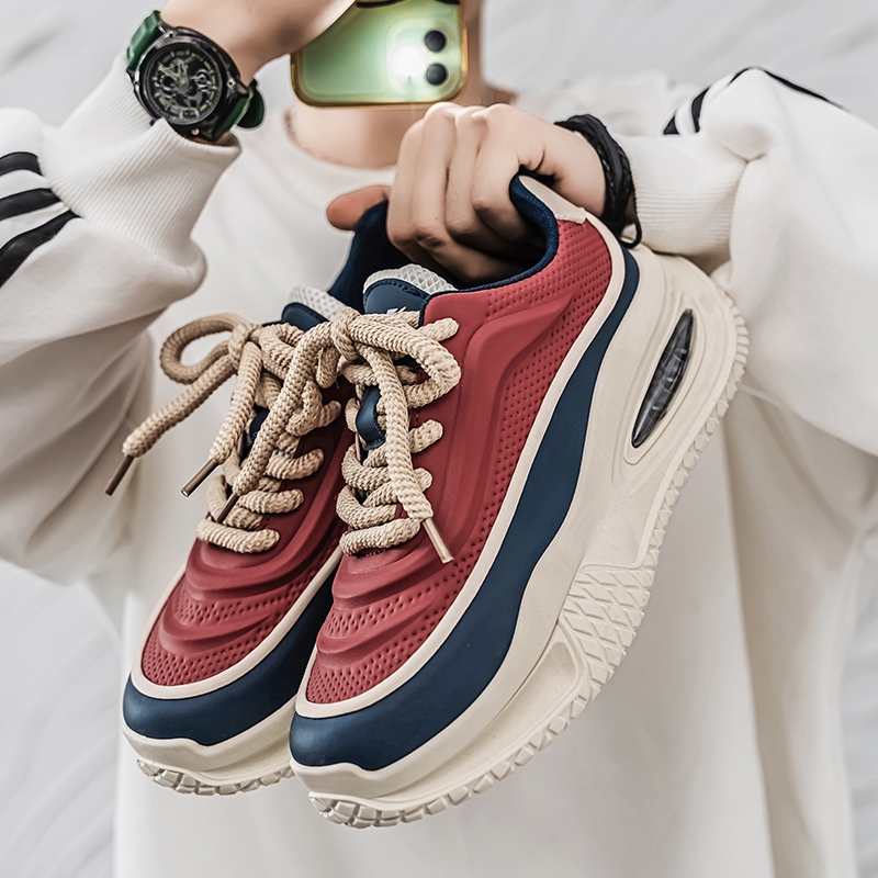 【Venous】2025 รองเท้าผู้ชายสีดำแบบกีฬา รองเท้ากีฬาแบบสบายสำหรับผู้ชายสไตล์เกาหลี รองเท้าผู้ชายแท้ คุณภาพสูง