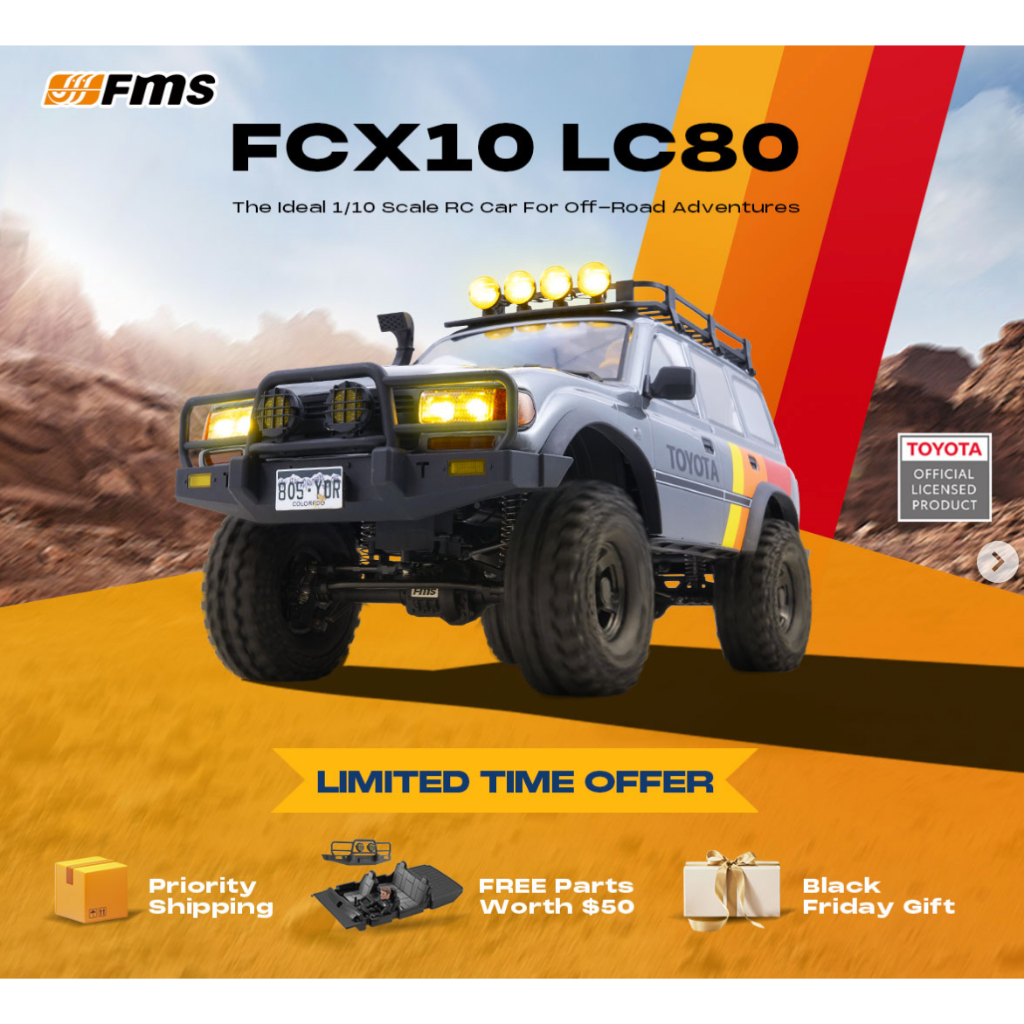 FMS 1:10 FCX10 LC80 Toyota Land Cruiser 80 RS ของแท้ 100% สินค้าจัดส่งจากไทย บริการดี