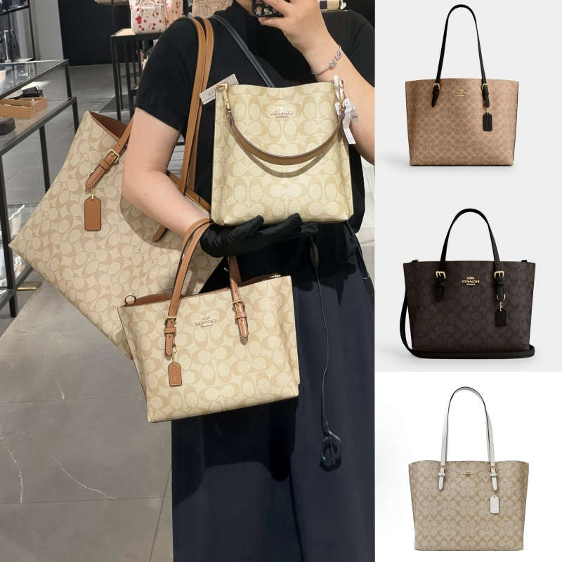 COACH Mollie Tote In Signature Canvas ของแท้ กระเป๋าช้อปปิ้งและเดินทางขนาดใหญ่