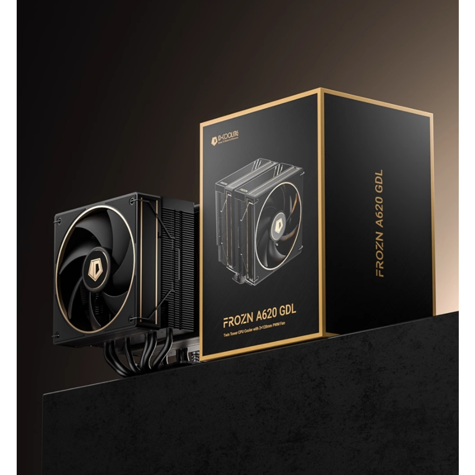 ID-cooling CPU AIR COOLER (พัดลมซีพียู) ID-COOLING FROZN A620 GDL - BLACK-GOLD  ความร้อน 6 ท่อ 12 ซม