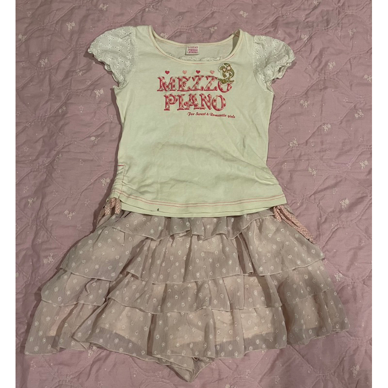 set เสื้อmezzo piano+กระโปรงกางเกง ญป น่ารักมาก🎀