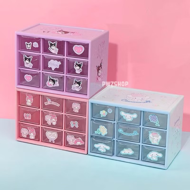 ลิ้นชัก ตั้งโต๊ะ Sanrio 🧺 กล่องใส่ของแบบ My melody Cinnamon roll Kuromi  ซานริโอ้ มายเมโลดี้ ชินนาม่อน งานแท้Miniso Shop
