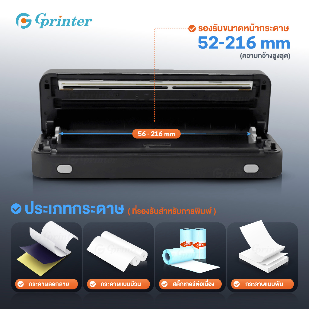 Gprinter เครื่องพิมพ์ลายสัก A40s เครื่องปริ้นความร้อน เครื่องพิมพ์ลอกลายสัก Tattoo Printer