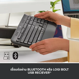Logitech SIGNATURE K650 คีย์บอร์ดไร้สายเพื่อความสบาย พร้อมที่วางฝ่ามือ ปุ่มรองรับการกดลึก - คีย์แคป TH/EN