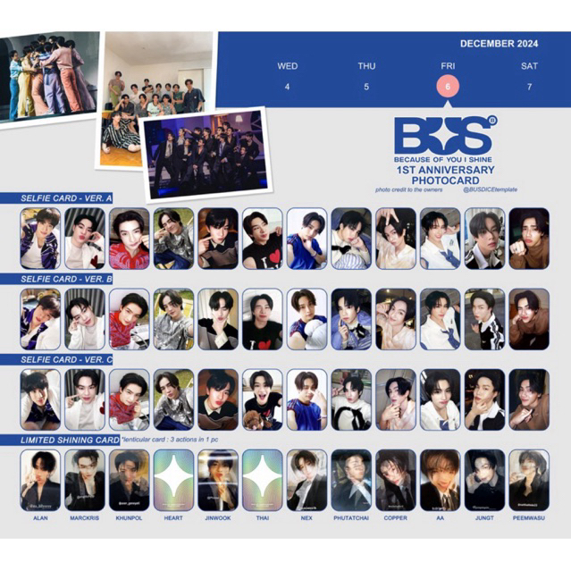 การ์ดครบรอบ 1 year anniversary Photocard bus  BUS ‘ Because of you I shine
