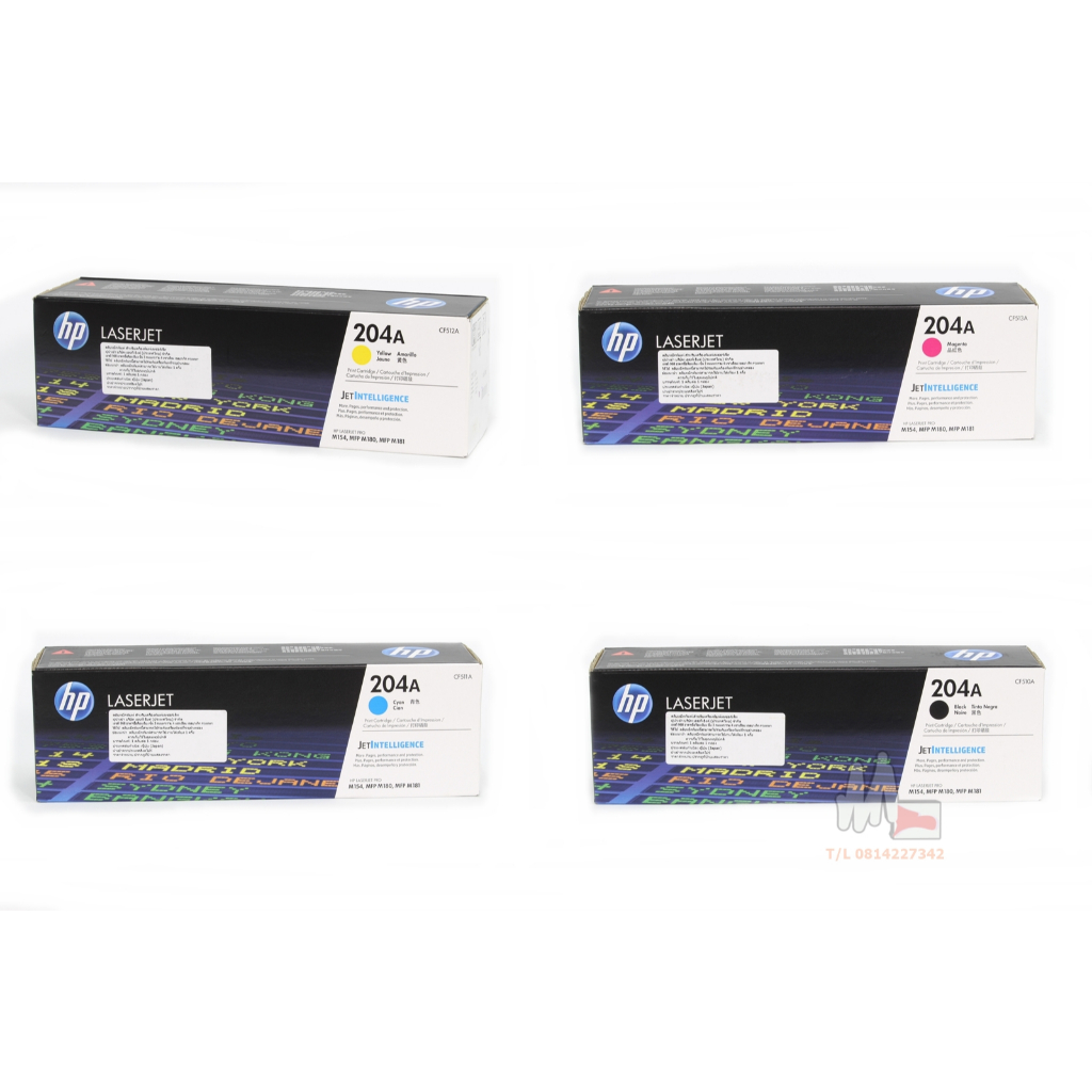 HP CF510A, CF511A, CF512A, CF513A หมึกแท้ Original เบอร์ hp 204A