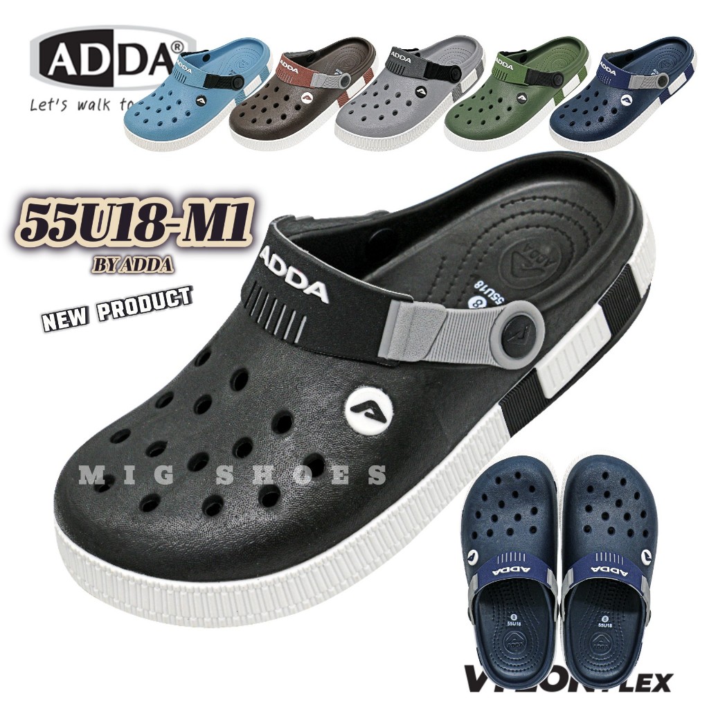 ADDA 55U18-M1 แท้! รองเท้าหัวโต EVA กันน้ำ เบา นุ่ม ปกป้องเท้าคุณ ใส่ลุยได้ทุกวัน (New!)