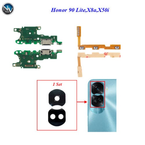 อะไหล่มือถือ Huawei Honor 90 Lite,X8a,X50iแพรเปิดปิด,แพรก้นชาร์จ,ชุดกระจกเลนส์กล้อง