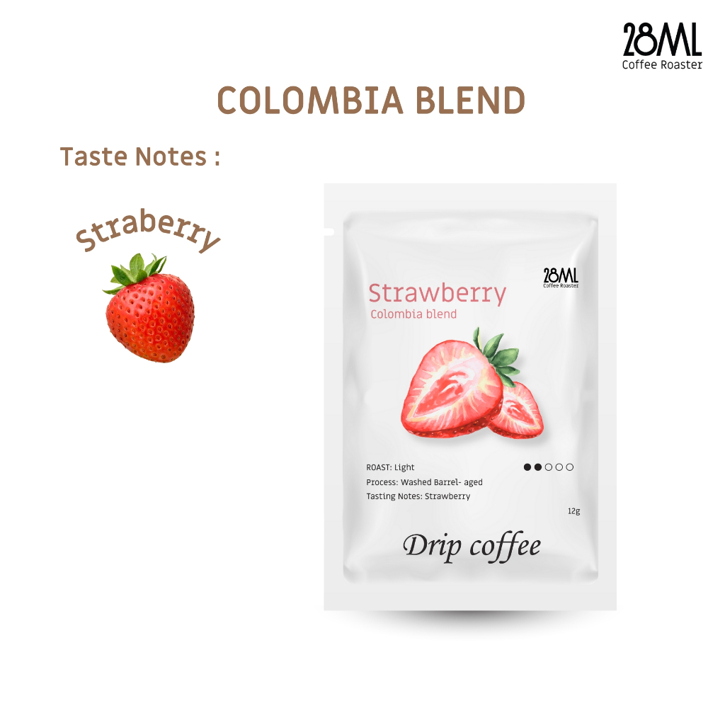 28ml Strawberry Colombia Barrel Drip Coffee  (ขนาด 12g )