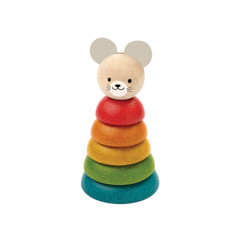 PlanToys حلقات تكديس خشبية على شكل فأر — صورة 2
