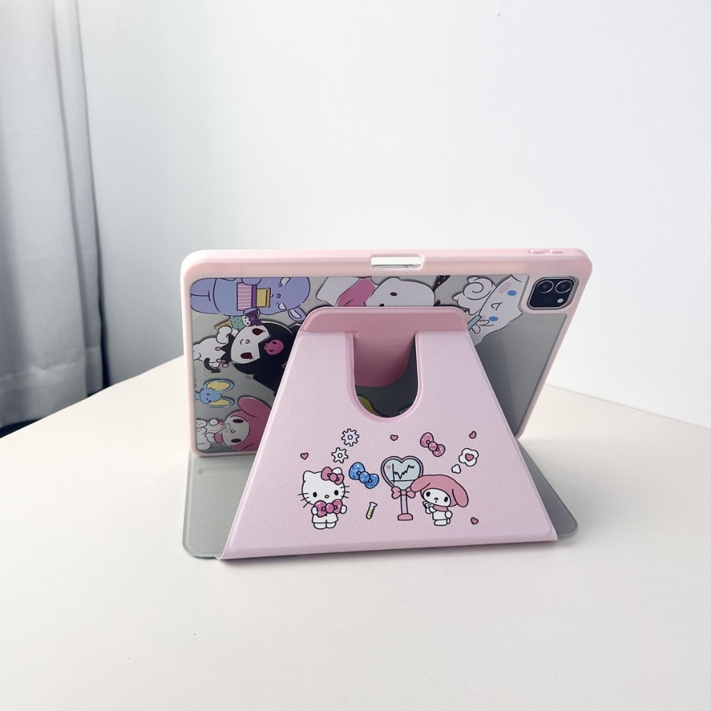 จัดส่งจากกรุงเทพฯ เคสipad การหมุน 360 องศา Kuromi Gen12 Air7 Gen9 Pro13 Air6 Air5/4 Sanrio เคสไอแพด ราคา ถูกที่สุด ดีลบีเคเค แกลเลอรีภาพที่ 4