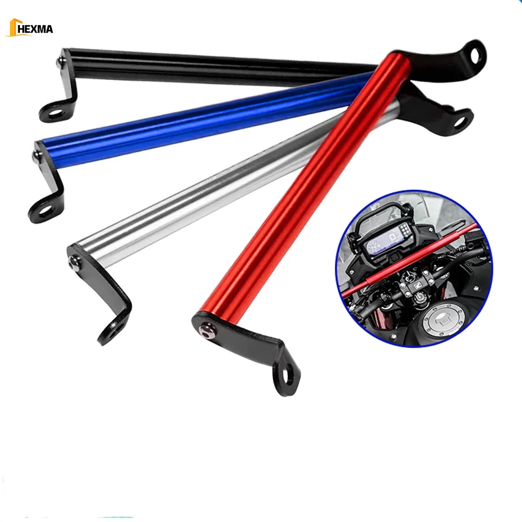 HEXMA บาร์มอเตอร์ไซค์ บาร์ยาวมอเตอร์ไซค์ บาร์เสริมมอเตอร์ไซค์ บา อลูมิเนียมอัลลอย ปรับความยาวได้ เพิ่มความสูง6-10cmมีสอง