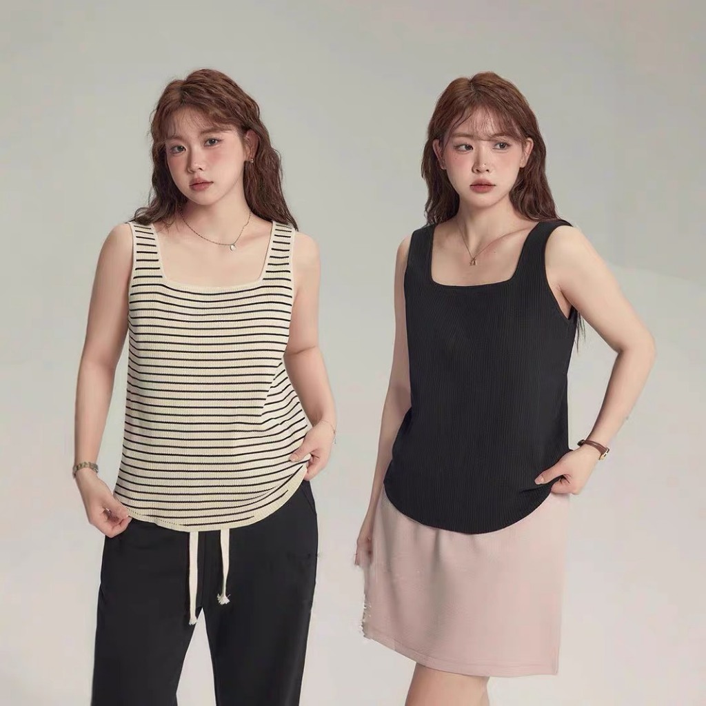 เสื้อกล้ามแฟชั่นหญิงL-5XL สาวอวบใส่ได้ นื้อผ้ายืดใส่สบาย เสื้อกล้ามฤดูร้อน