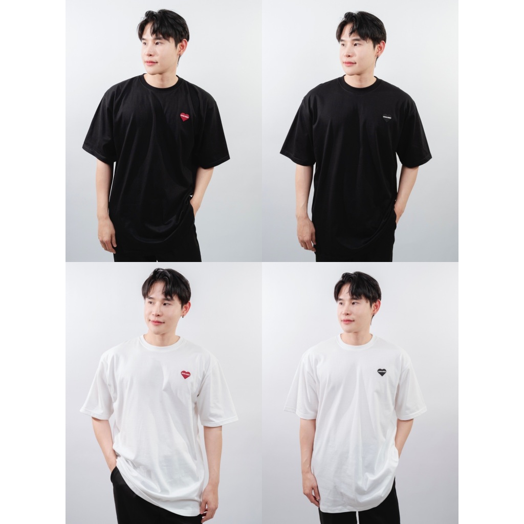 SEOULSHIRTS เสื้อยืด UNISEX รุ่นปักหัวใจ ทรงโอเวอไซส์ TT96