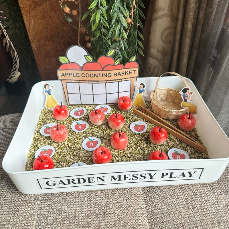 พร้อมส่ง🇹🇭 🍎Garden Messy Play🍎 ฝึกนับจำนวนแอปเปิ้ล