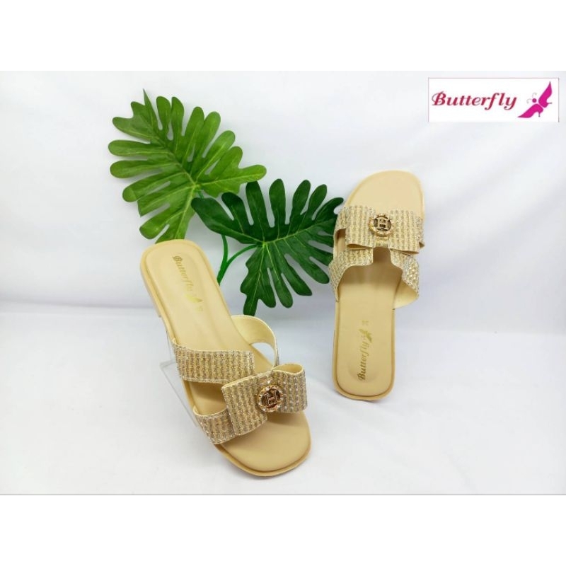 รองเท้าแฟชั่น butterfly รุ่น 1565--002 แตะส้นเตี้ย